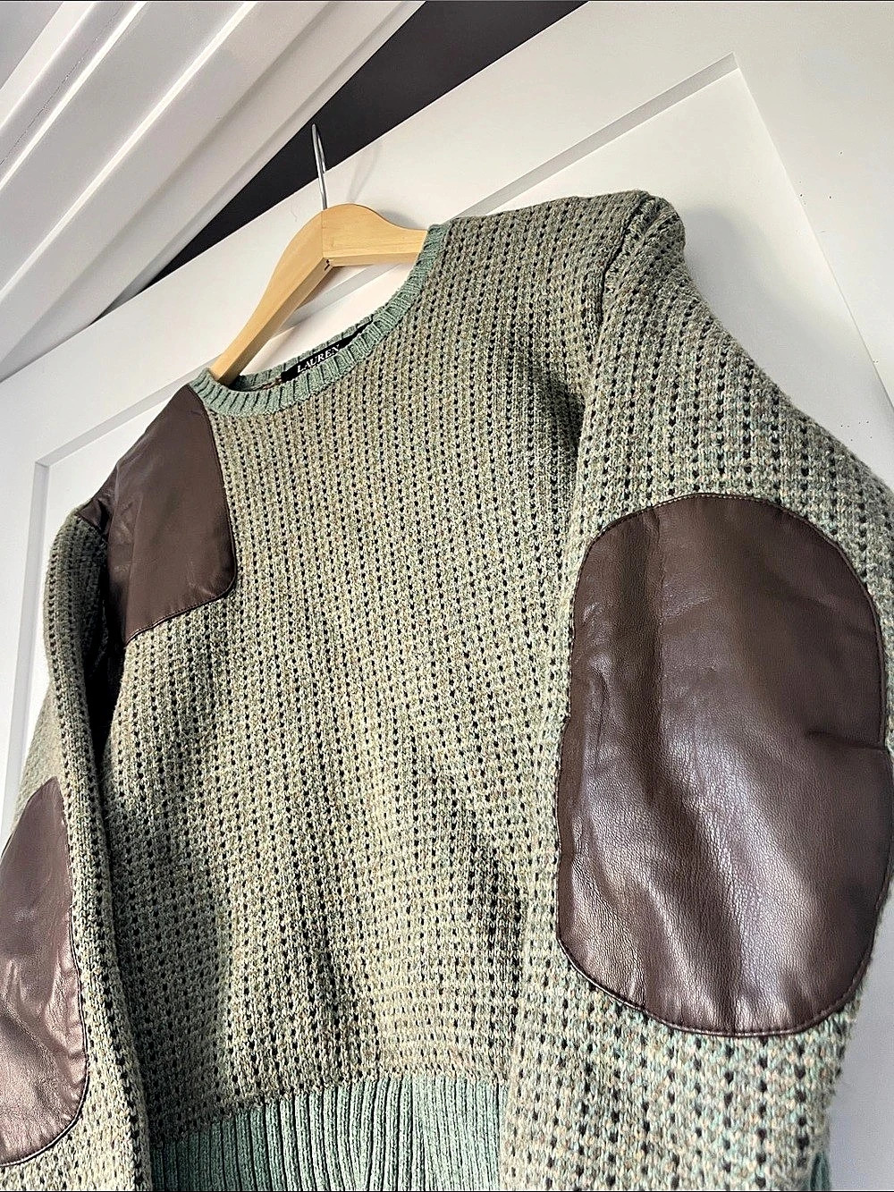 Lauren Ralph Lauren Hunters Knit ๐จ Heavyweight , elbow & shoulder PATCH - Picture 3 of 6